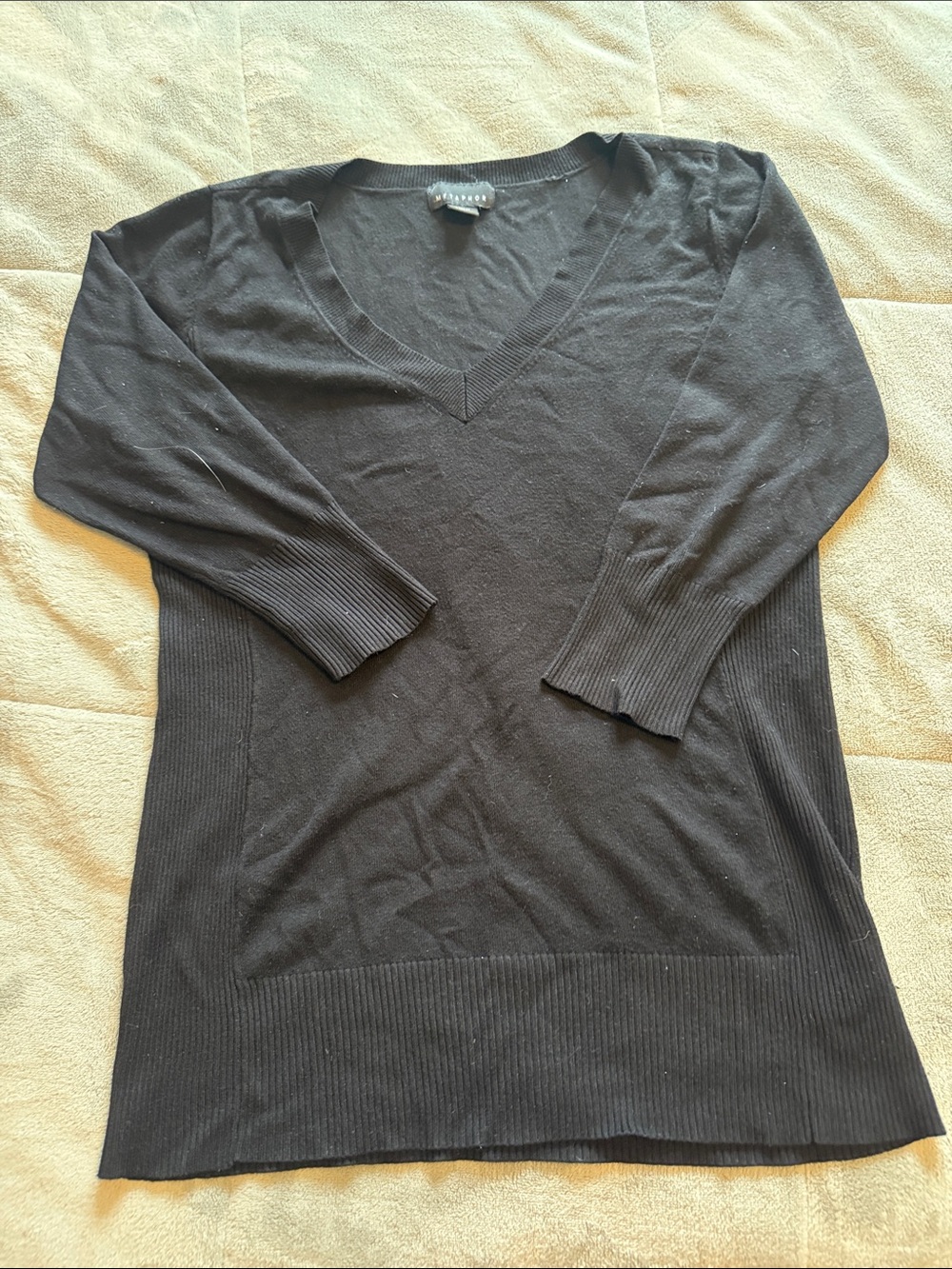 Black V-Neck Women's Sweater - Unbranded